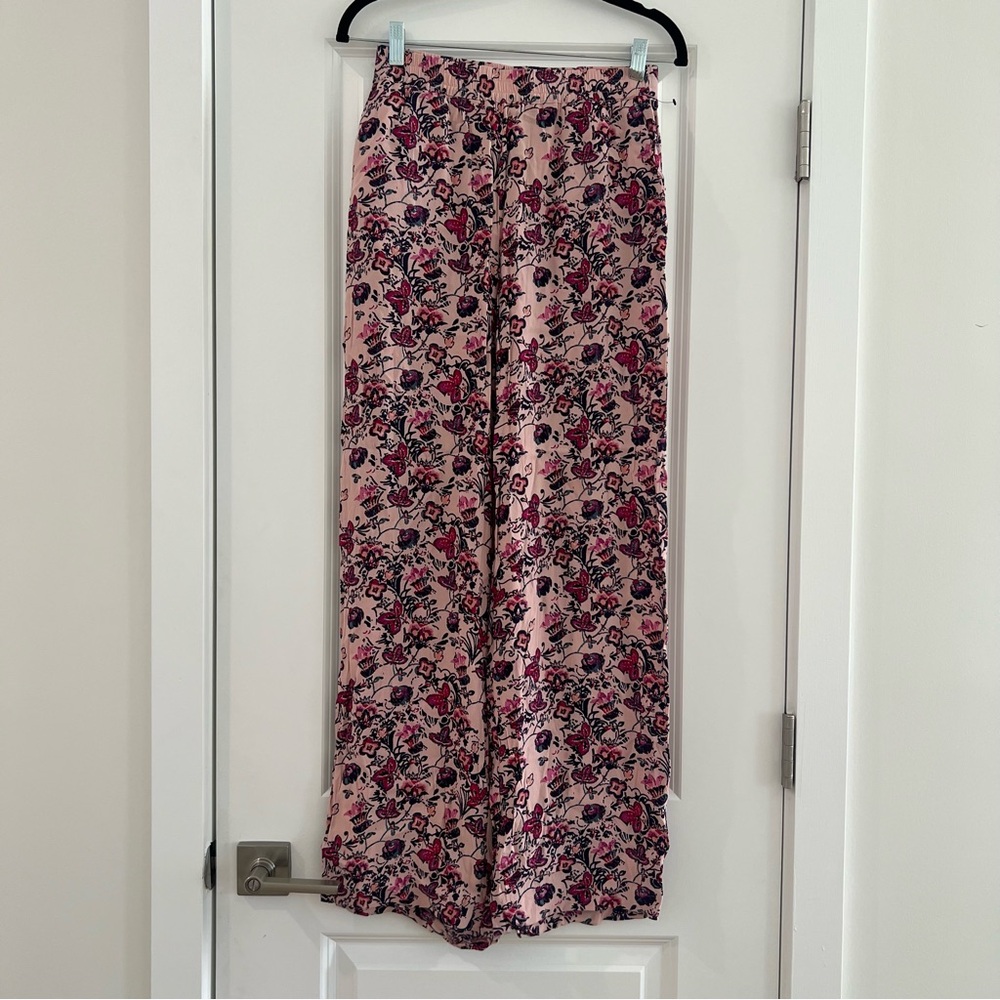 Pink Floral Wide Leg Pants